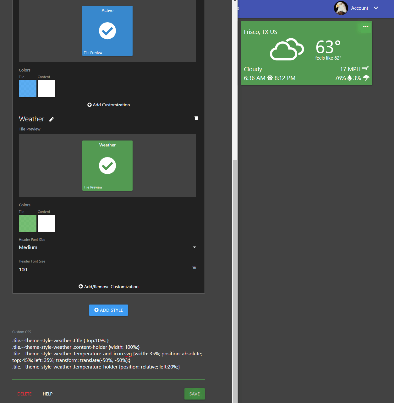 How to move text / labels in tiles with CSS - SharpTools.io (web ...